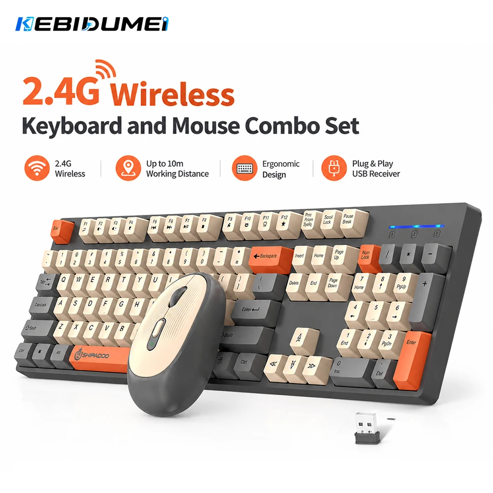 Gaming Keyboard And Mouse Combo Wireless - KEBIDUMEI 2.4G Wireless Keyboard and Mouse