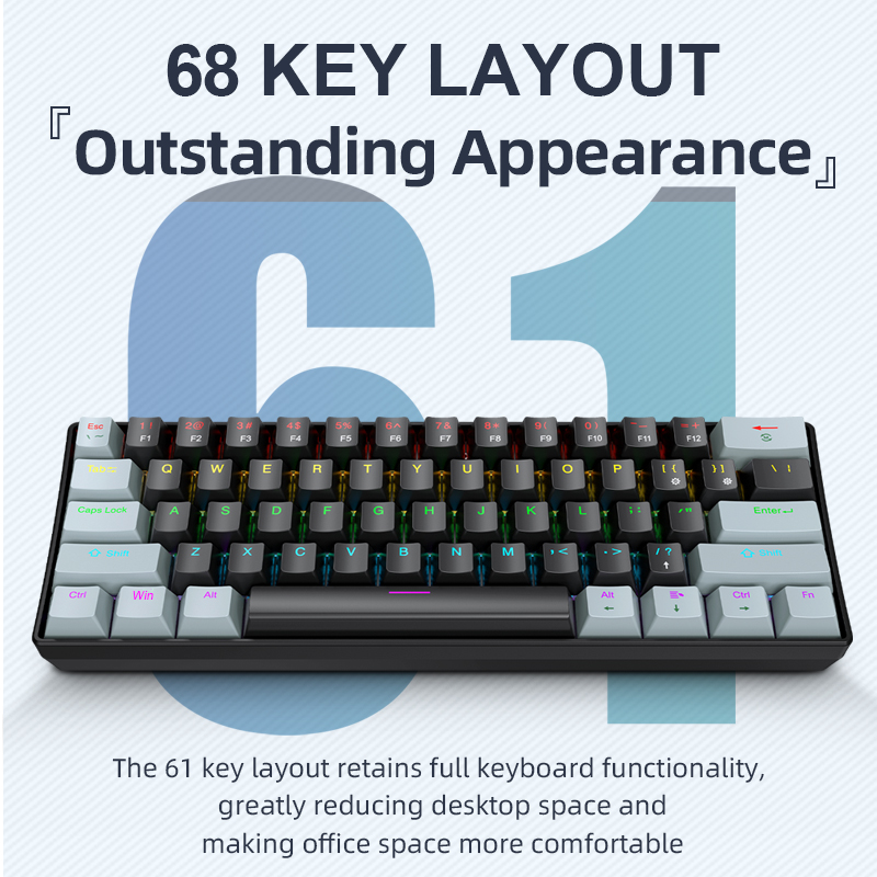 APAYADO K61 Mini Mechanical Ke - огляд і ціна Gaming Keyboard Hot Swappable