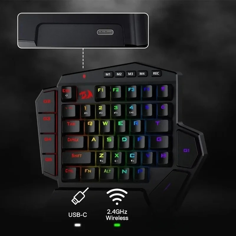 New Redragon K585 PRO Wireless - огляд і ціна Gaming Keyboard 1 Hand