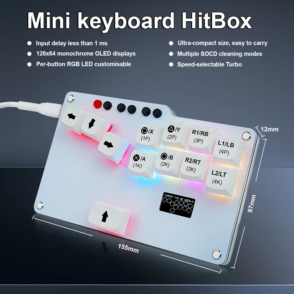 Hitbox Mini GP2040 CE Fightsti - огляд і ціна Gaming Keyboard No Rgb