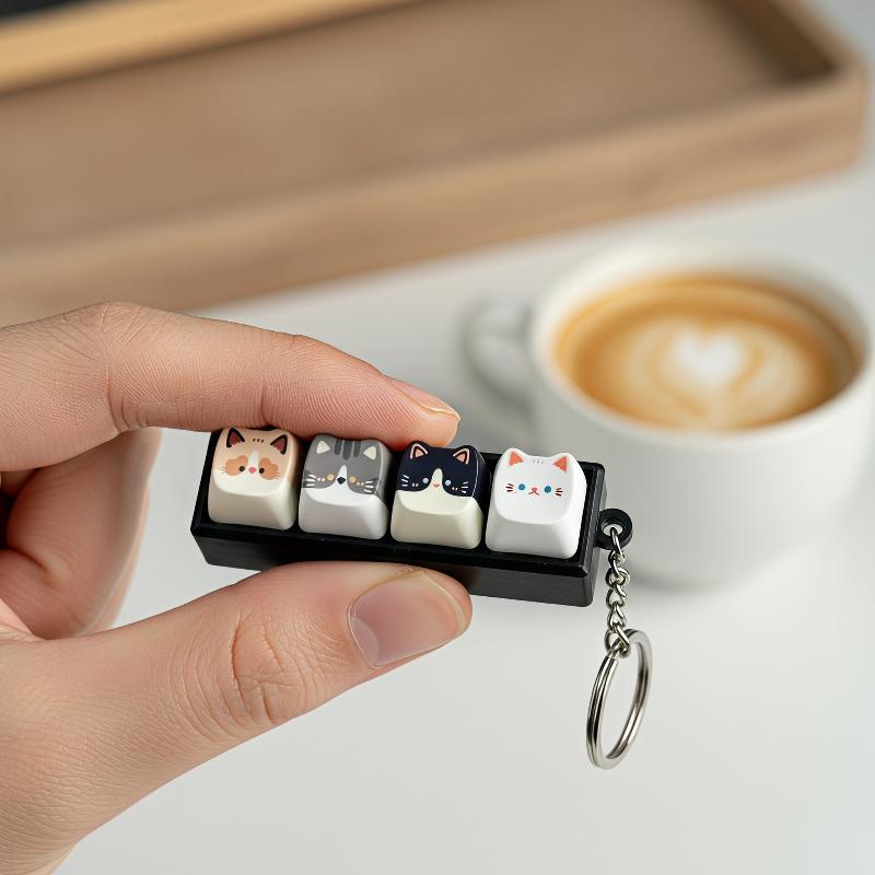 Cute Cartoon Cat Shaped Keycap - огляд і ціна Gaming Keyboard Non Mechanical