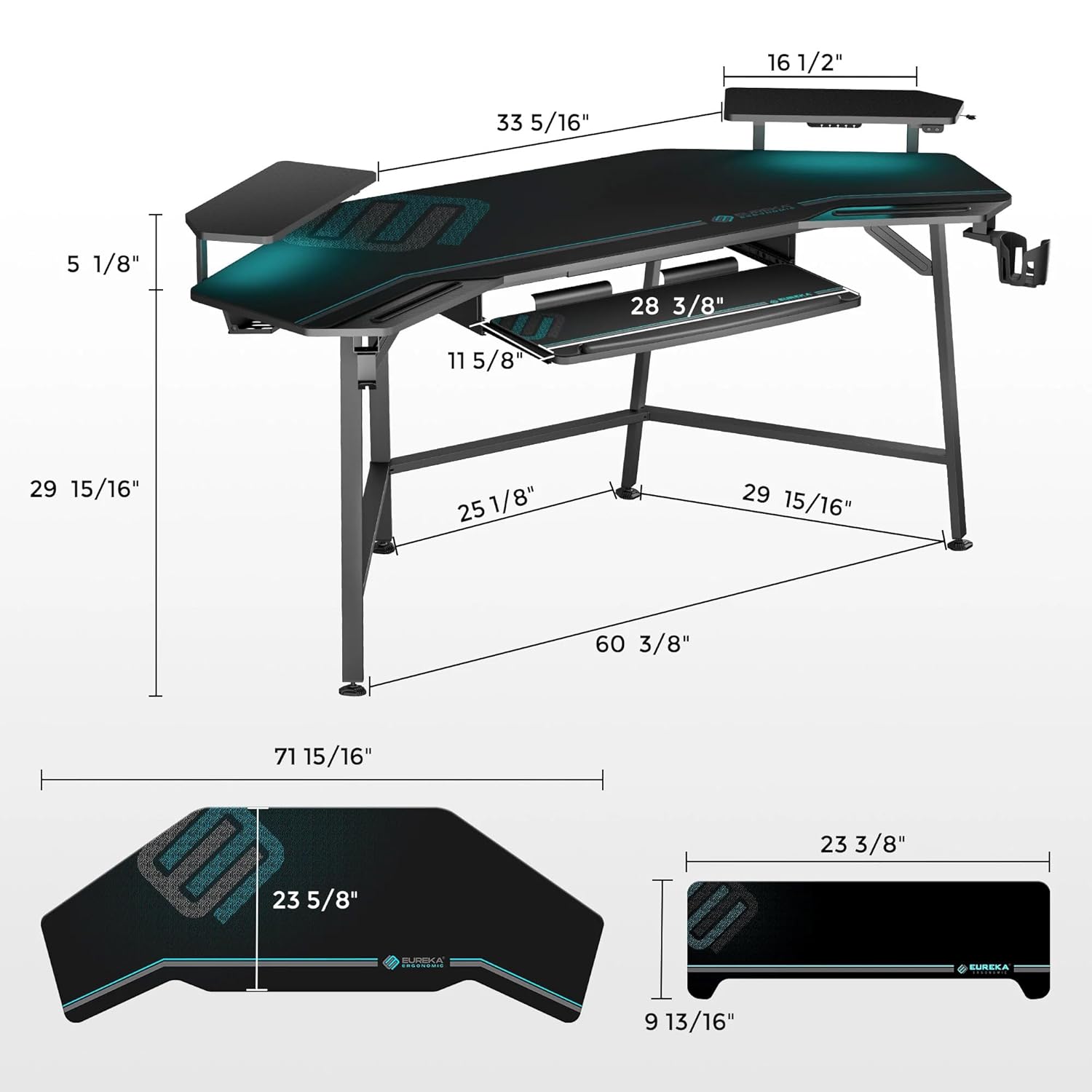 Gaming Desk Wing Shaped Keyboa - огляд і ціна Keyboard Gaming Black